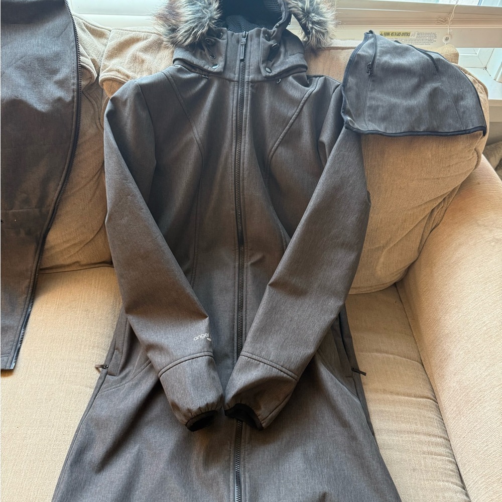 Angel wings softshell babywearing coat